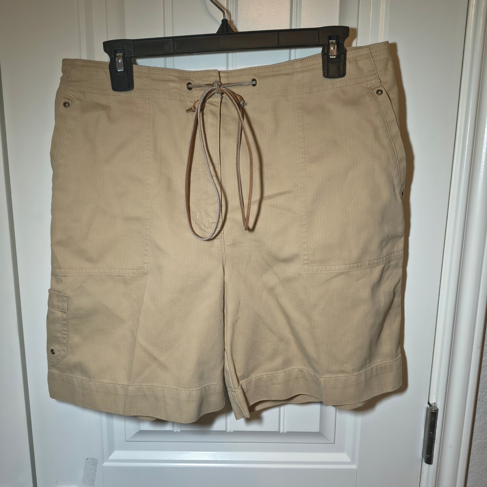 Lauren Ralph Lauren Womens Khaki Cargo Shorts Size 10 Tan Cotton Utility